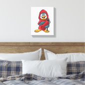 Pinguin als Feuerwehrmann mit Löschgerät Leinwanddruck (Insitu (Schlafzimmer))