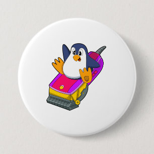 Pinguin als Friseur mit Razor Button
