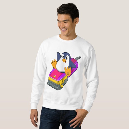 Pinguin als Friseur mit Razor Sweatshirt (Vorne ganz)