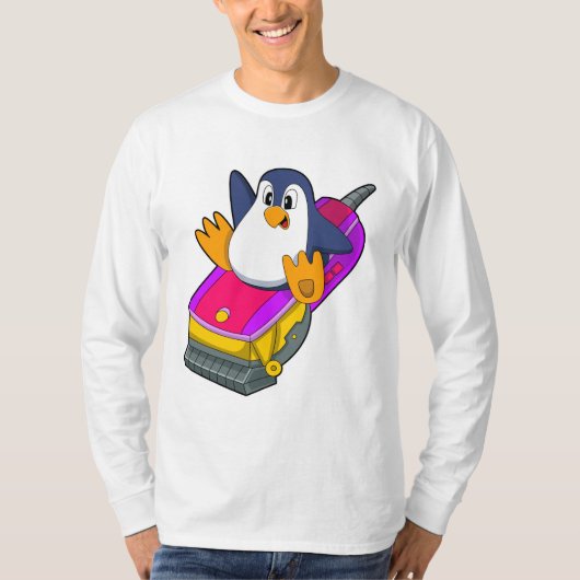 Pinguin als Friseur mit Razor T-Shirt (Vorderseite)
