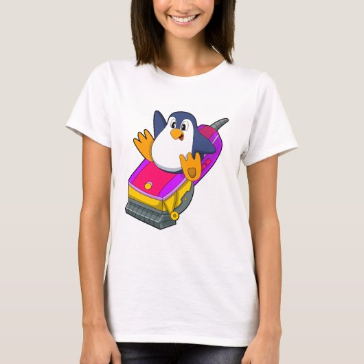 Pinguin als Friseur mit Razor T-Shirt (Vorderseite)