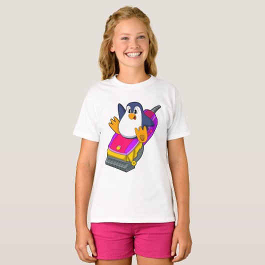 Pinguin als Friseur mit Razor T-Shirt (Vorne ganz)