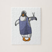 Pinguin als Friseur mit Schere Puzzle (Vertikal)