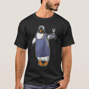Pinguin als Friseur mit Schere T-Shirt