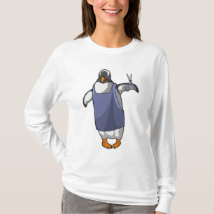 Pinguin als Friseur mit Schere T-Shirt