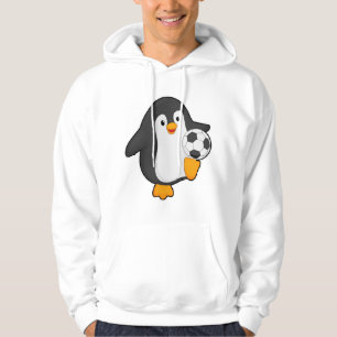 Pinguin als Fußballspieler mit Fußball Hoodie