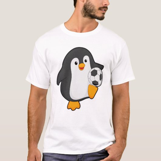 Pinguin als Fußballspieler mit Fußball T-Shirt (Vorderseite)