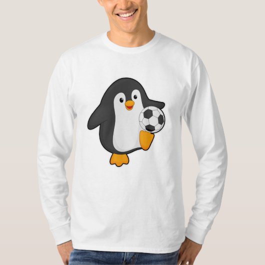 Pinguin als Fußballspieler mit Fußball T-Shirt (Vorderseite)