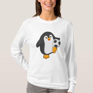 Pinguin als Fußballspieler mit Fußball T-Shirt