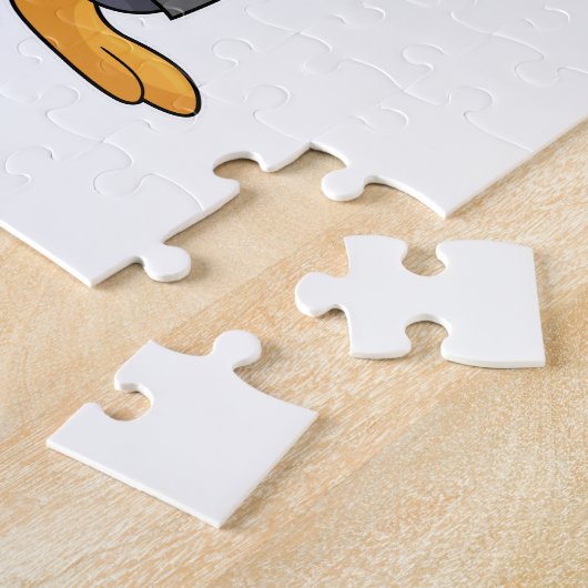 Pinguin als Haarstylistin mit Kamm Puzzle (Seite)