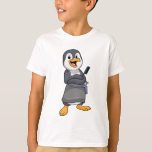 Pinguin als Haarstylistin mit Kamm T-Shirt