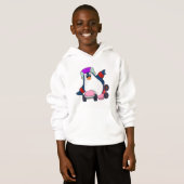 Pinguin als Inline-Skater mit Inline-Skaten Hoodie (Vorne ganz)