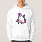 Pinguin als Inline-Skater mit Inline-Skaten Hoodie (Vorderseite)