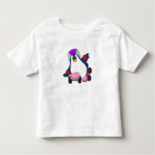 Pinguin als Inline-Skater mit Inline-Skaten Kleinkind T-shirt (Vorderseite)