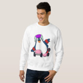 Pinguin als Inline-Skater mit Inline-Skaten Sweatshirt (Vorne ganz)