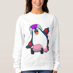 Pinguin als Inline-Skater mit Inline-Skaten Sweatshirt