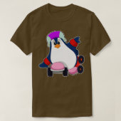 Pinguin als Inline-Skater mit Inline-Skaten T-Shirt (Design vorne)