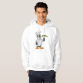 Pinguin als Koch mit Schürze Fisch & Kochen Hoodie (Vorne ganz)