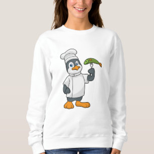Pinguin als Koch mit Schürze Fisch & Kochen Sweatshirt