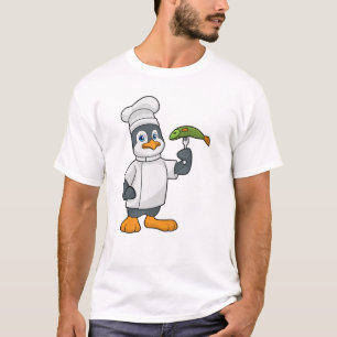 Pinguin als Koch mit Schürze Fisch & Kochen T-Shirt