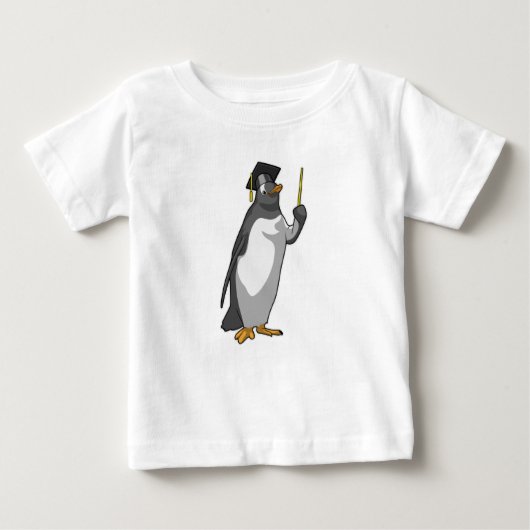 Pinguin als Lehrerin mit Pointer Baby T-shirt (Vorderseite)