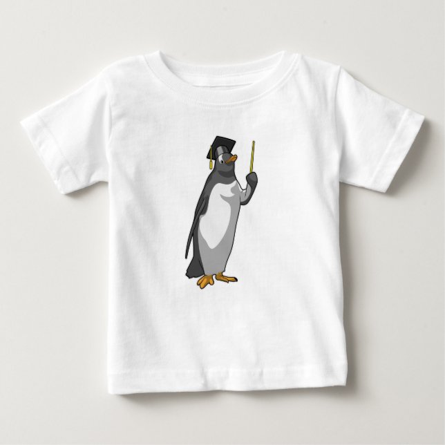 Pinguin als Lehrerin mit Pointer Baby T-shirt (Vorderseite)