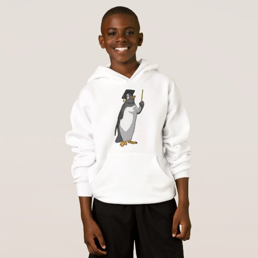 Pinguin als Lehrerin mit Pointer Hoodie (Vorne ganz)