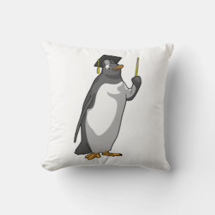 Pinguin als Lehrerin mit Pointer Kissen