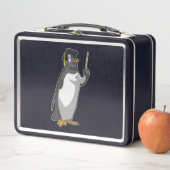 Pinguin als Lehrerin mit Pointer Metall Brotdose (Beispiel)