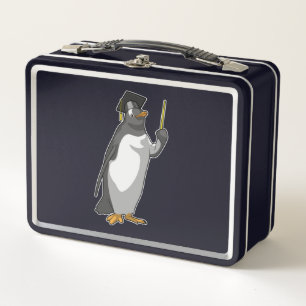Pinguin als Lehrerin mit Pointer Metall Brotdose
