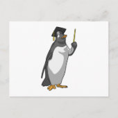 Pinguin als Lehrerin mit Pointer Postkarte (Vorderseite)