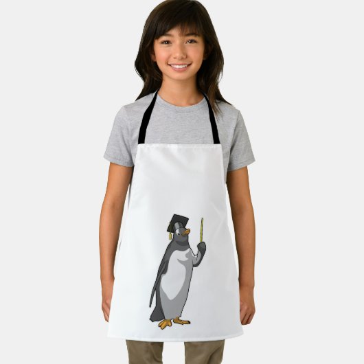 Pinguin als Lehrerin mit Pointer Schürze (Insitu)