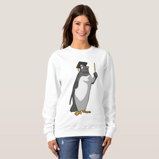 Pinguin als Lehrerin mit Pointer Sweatshirt (Vorne ganz)
