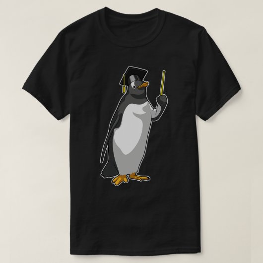 Pinguin als Lehrerin mit Pointer T-Shirt (Design vorne)
