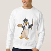 Pinguin als Maler mit Pinsel und Farbe Sweatshirt (Vorderseite)