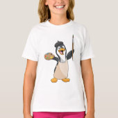 Pinguin als Maler mit Pinsel und Farbe T-Shirt (Vorderseite)