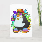 Pinguin als Maler mit Spray Karte (Rückseite)