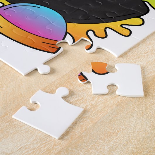 Pinguin als Maler mit Spray Puzzle (Seite)