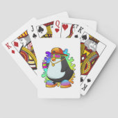 Pinguin als Maler mit Spray Spielkarten (Rückseite)