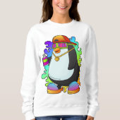 Pinguin als Maler mit Spray Sweatshirt (Vorderseite)