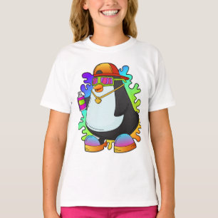Pinguin als Maler mit Spray T-Shirt