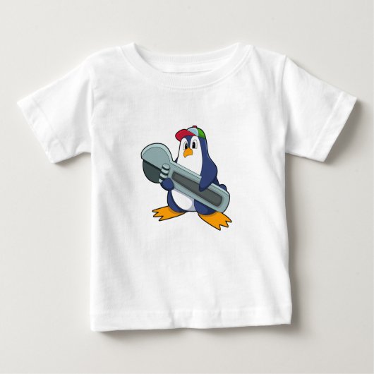 Pinguin als Mechaik mit Tool Baby T-shirt (Vorderseite)