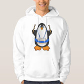 Pinguin als Musiker mit Drum Hoodie (Vorderseite)