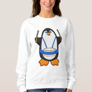 Pinguin als Musiker mit Drum Sweatshirt