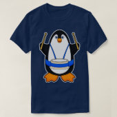 Pinguin als Musiker mit Drum T-Shirt (Design vorne)