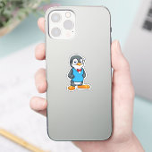 Pinguin als Nerd mit Brille Aufkleber (Telefon)