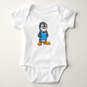 Pinguin als Nerd mit Brille Baby Strampler (Vorderseite)