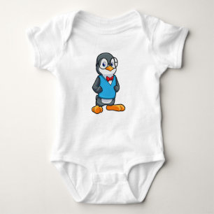 Pinguin als Nerd mit Brille Baby Strampler