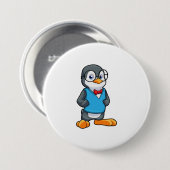 Pinguin als Nerd mit Brille Button (Vorne & Hinten)