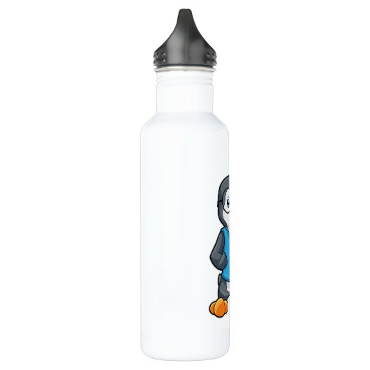 Pinguin als Nerd mit Brille Edelstahlflasche (Links)